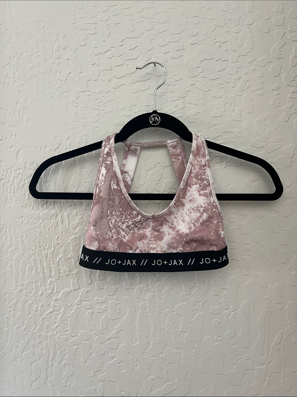 JO+JAX Pink and white marbled bra top.  Youth Medium.
